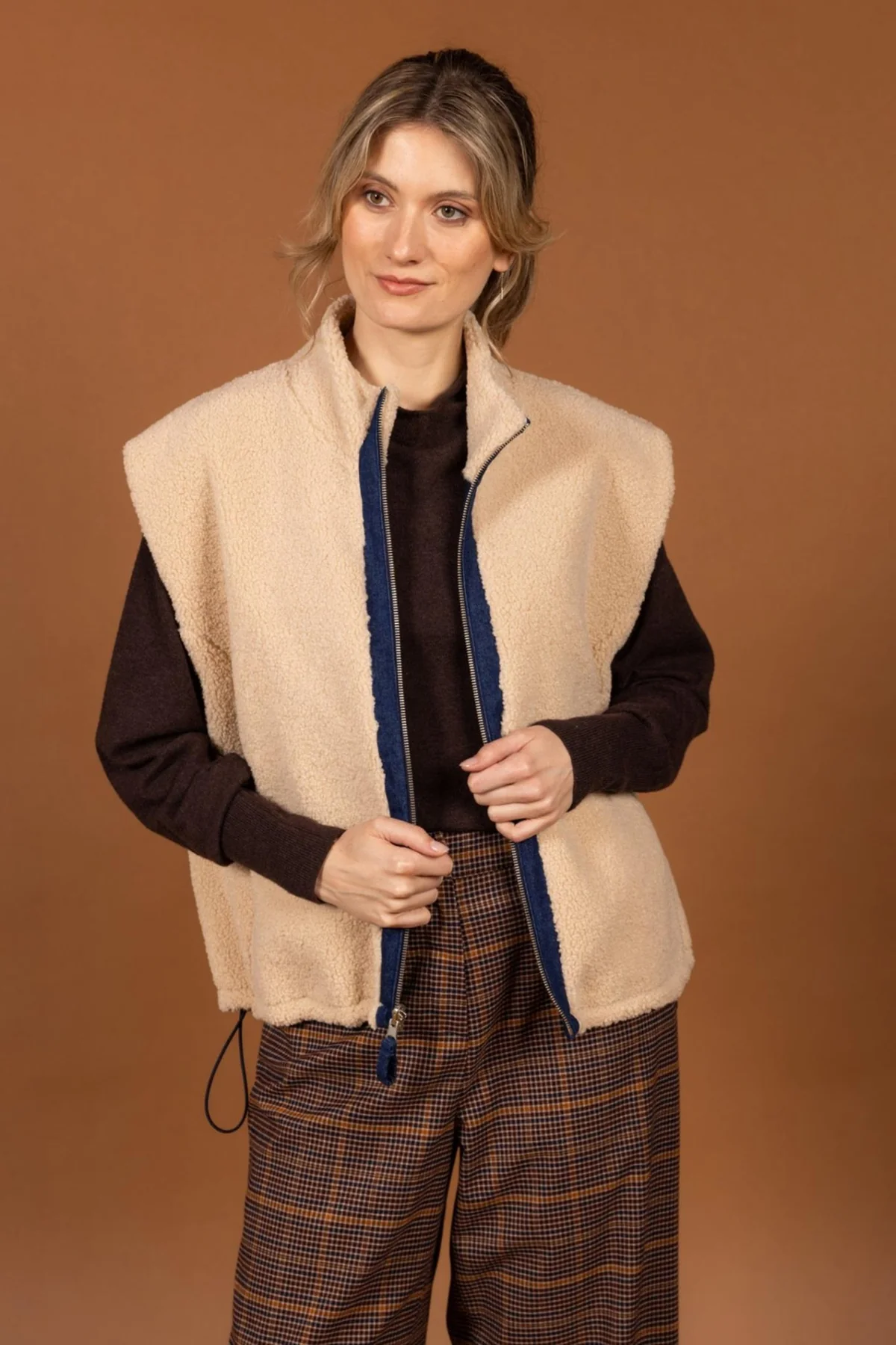 Gebreide trui in mix van cashmere en viscose - Afbeelding 4