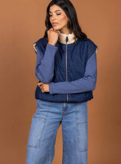 Omkeerbare en mouwloze bodywarmer
