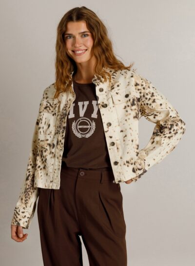 Jeansjasje met print