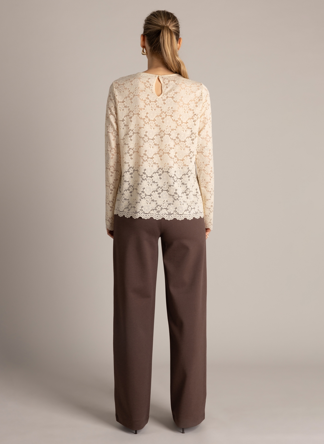 Kanten longsleeve met lange mouwen - Afbeelding 3
