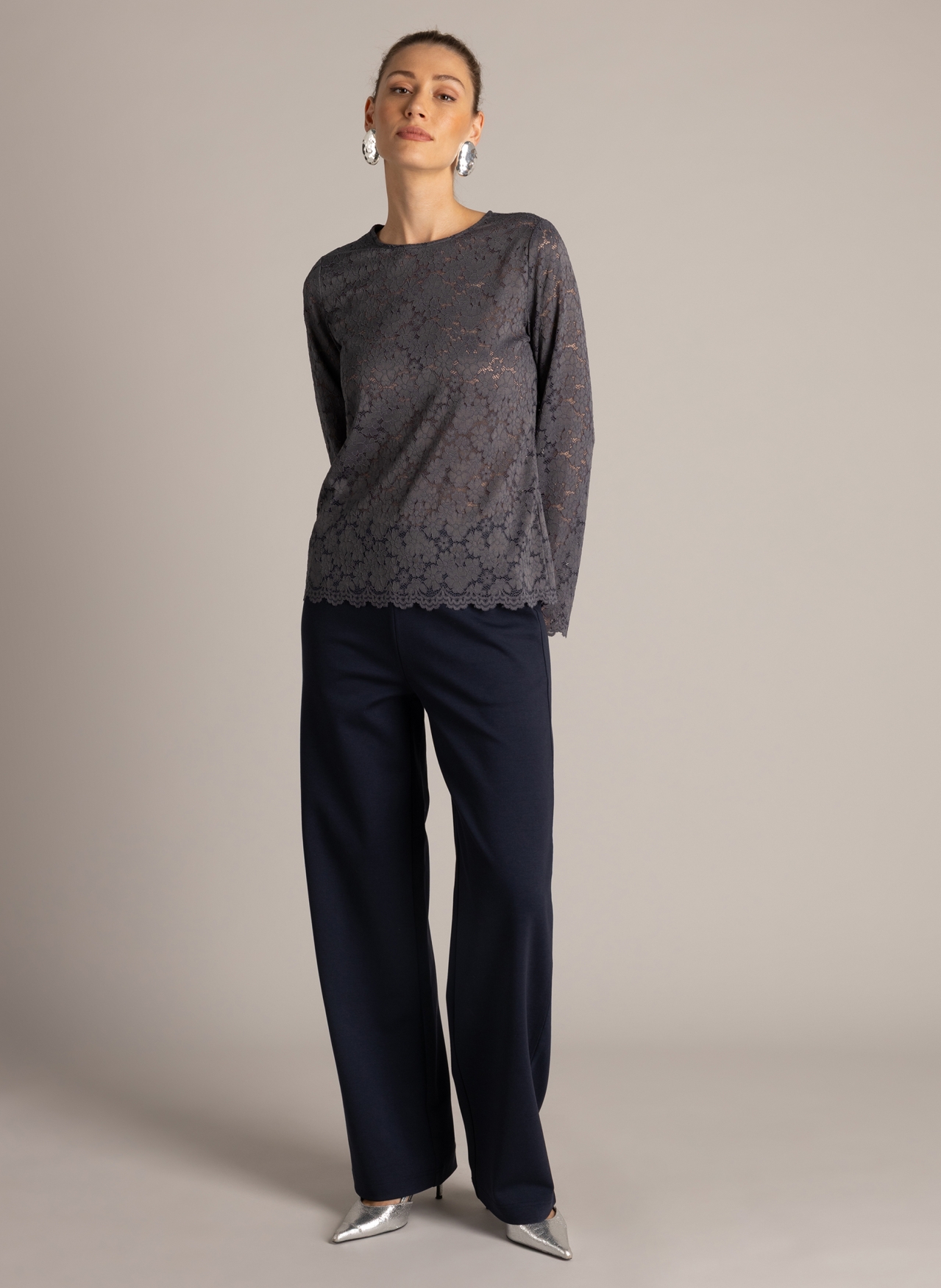 Kanten longsleeve met lange mouwen - Afbeelding 5