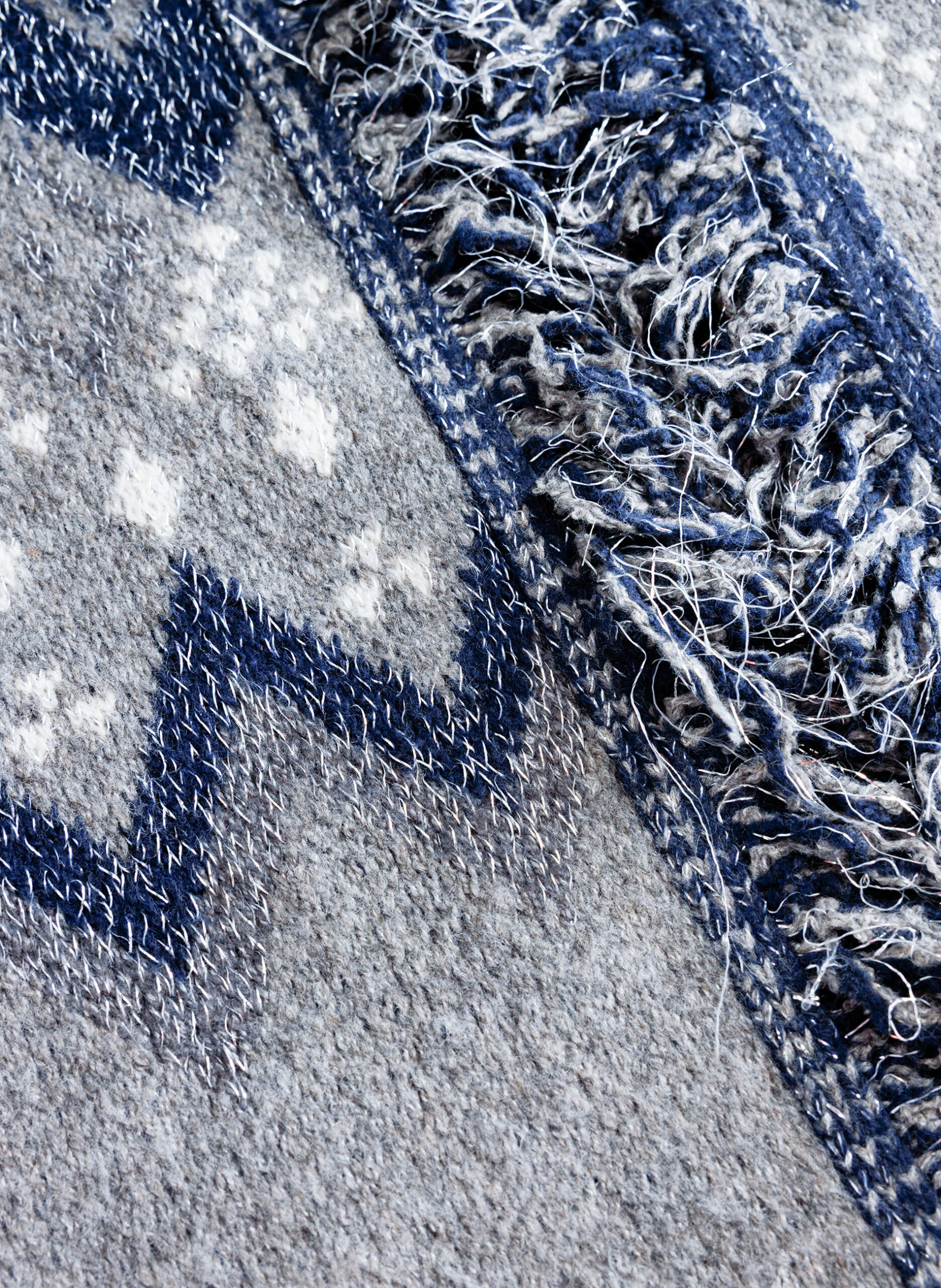 Openvallend jacquard vest met lurex - Afbeelding 4