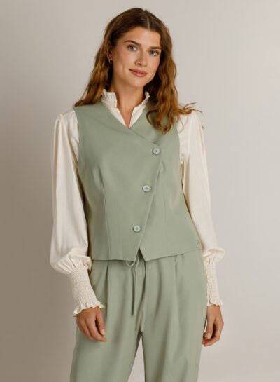 Gilet met asymmetrische sluiting