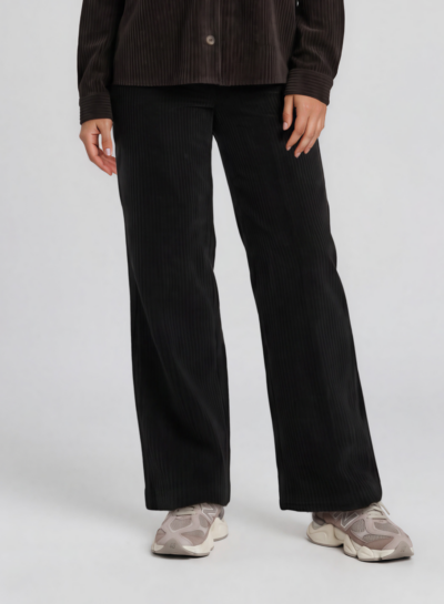 Ribfluwelen broek met brede pijpen