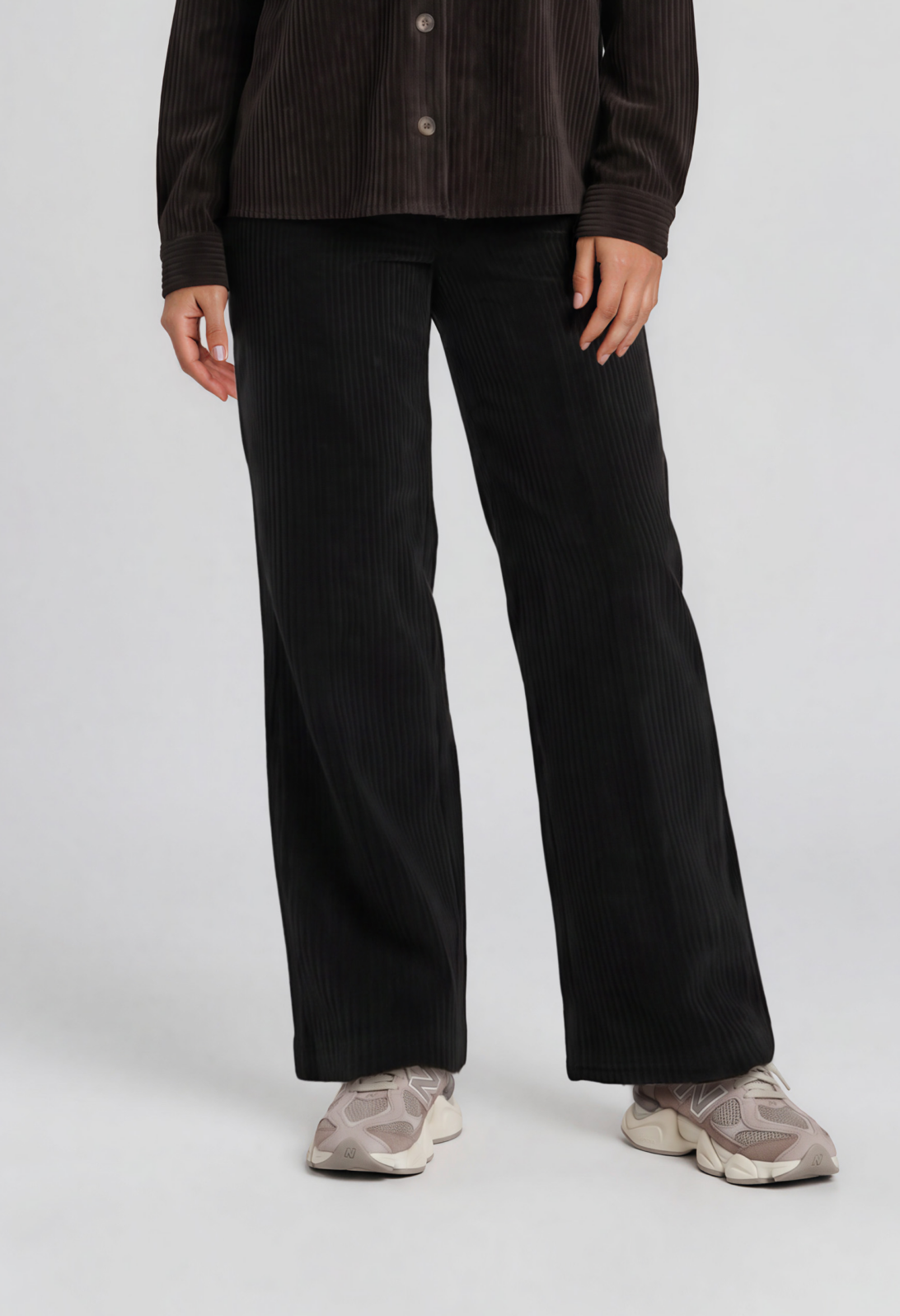 Ribfluwelen broek met brede pijpen milano italy