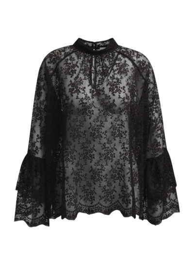 Transparant shirt met opstaande kraag