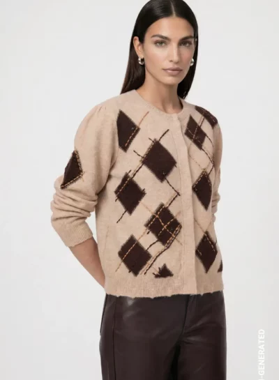 Vest met ruitpatroon