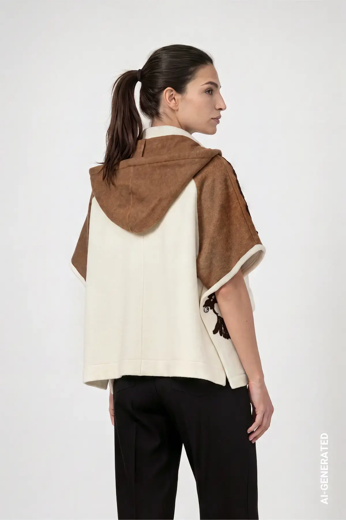 Gebreide cape met kant - Afbeelding 3