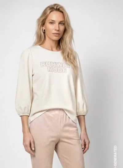 Sweatshirt met decoratief opschrift