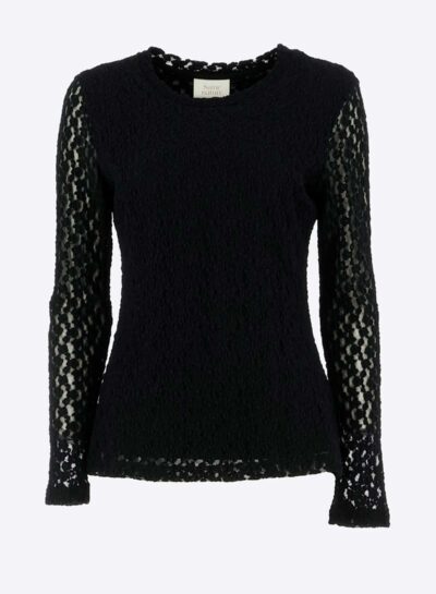 Shirt met kante en lange mouwen