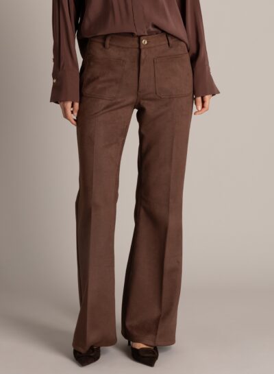 Flare broek in suedine