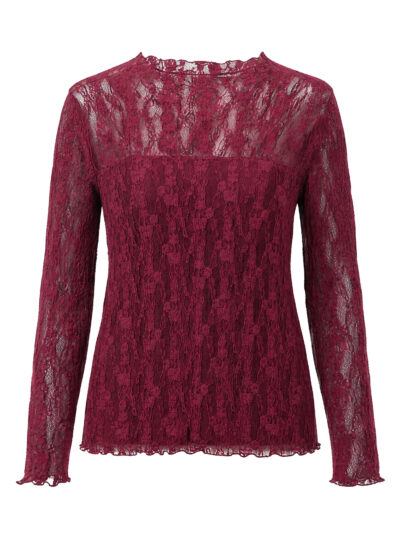 Kanten shirt met lange mouwen