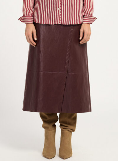 Lederlook rok met split