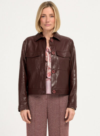 Lederlook vest met knoopsluiting