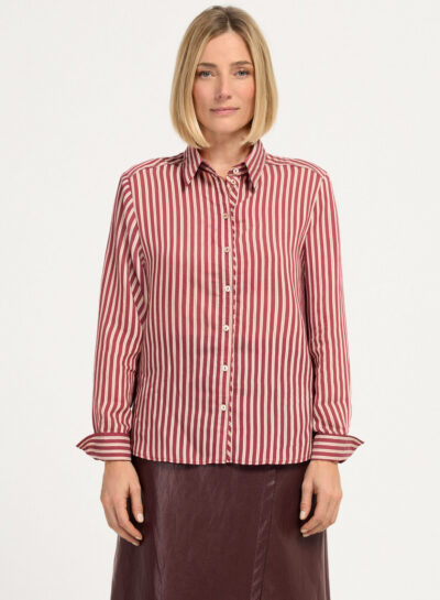 Gestreepte blouse met kraag