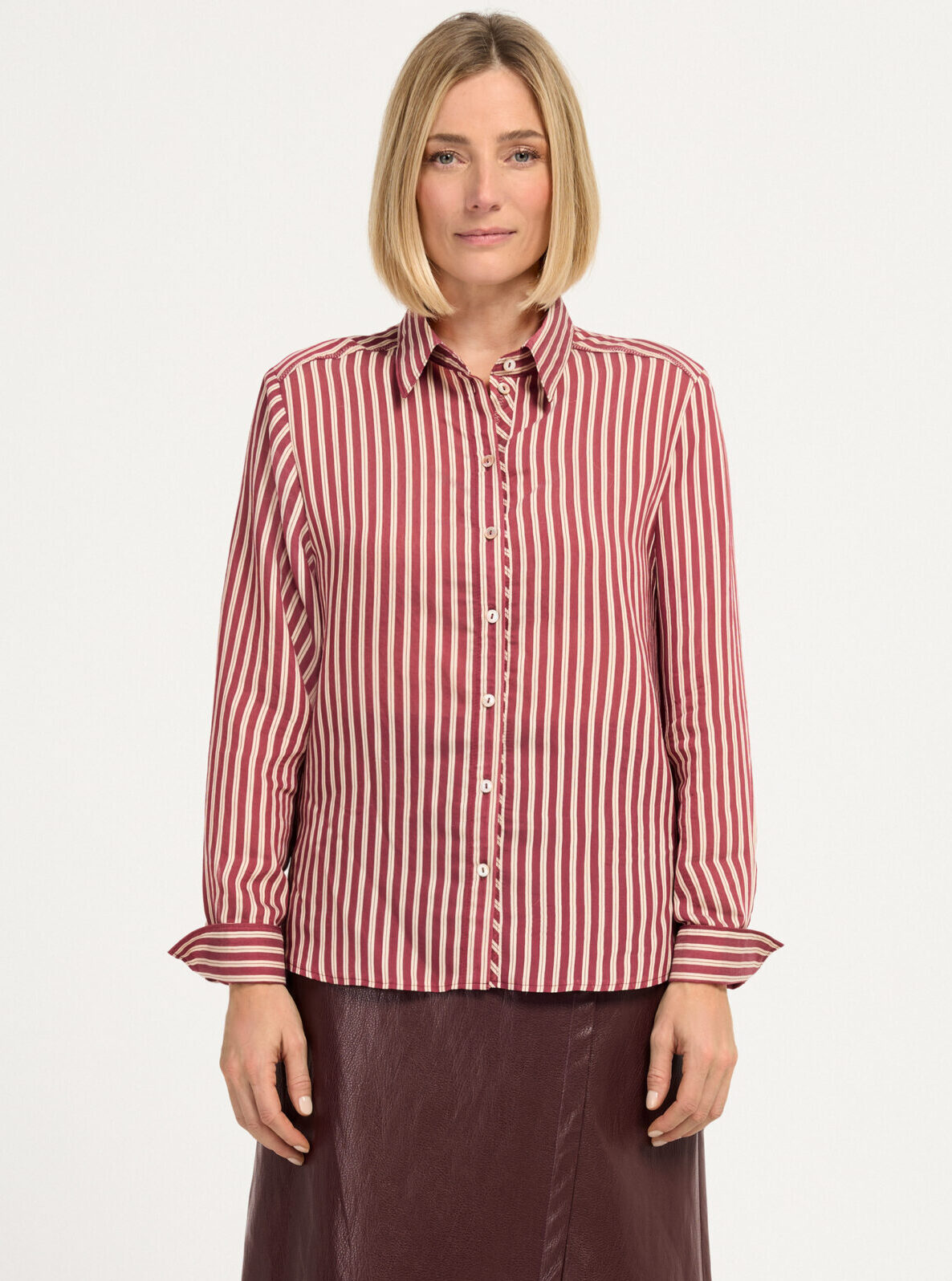 Gestreepte blouse met kraag bianca