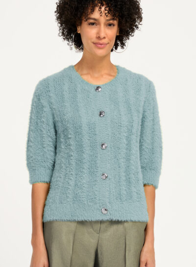 Gebreid vest met ronde hals