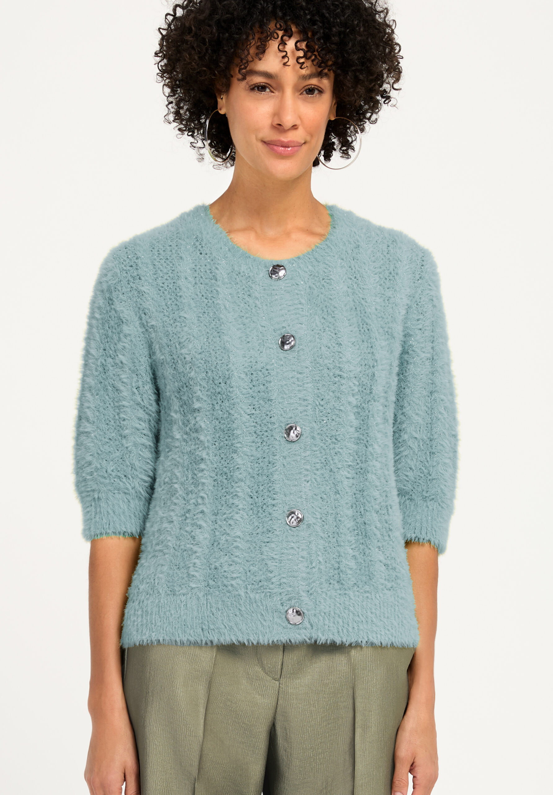 Gebreid vest met ronde hals bianca