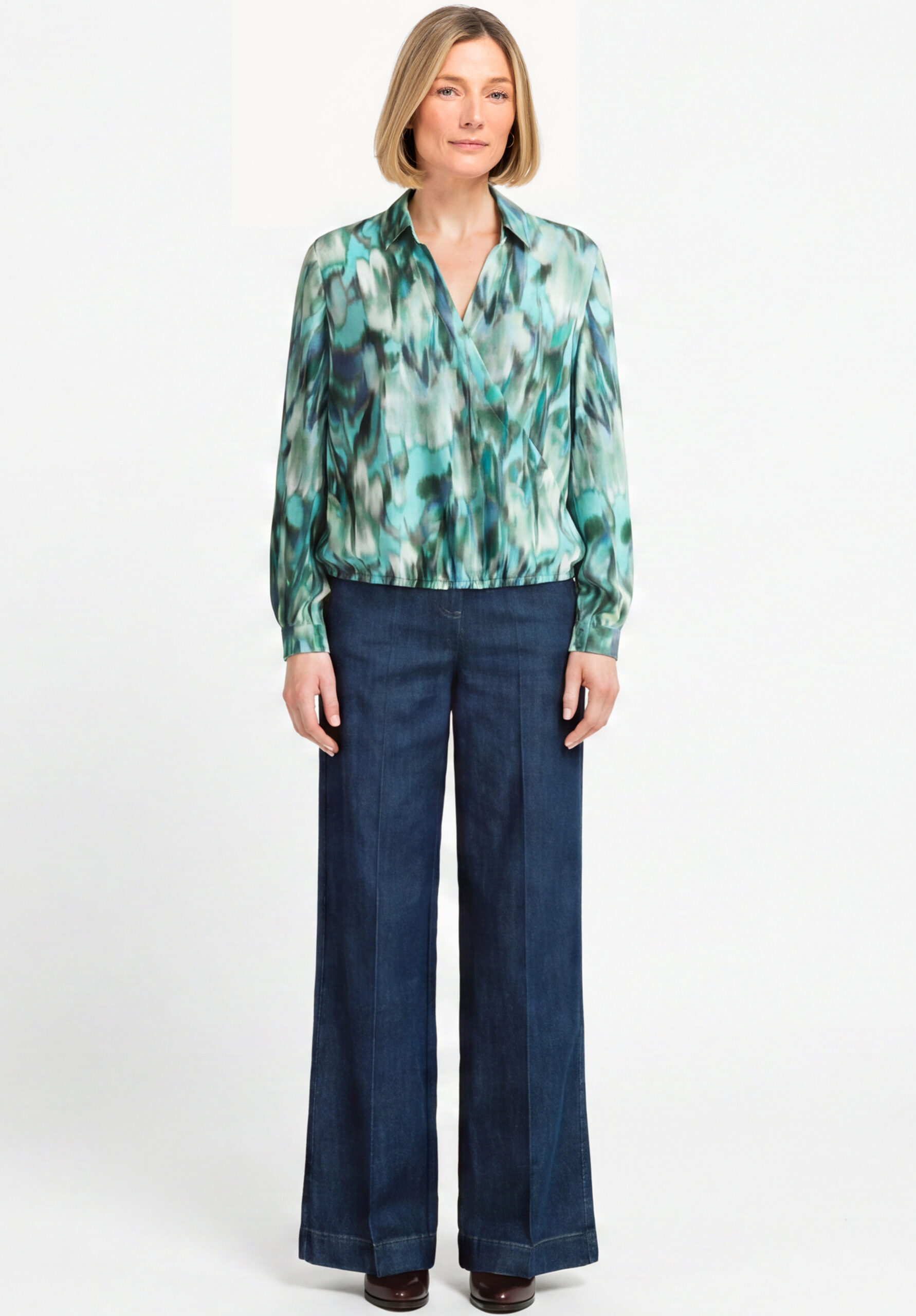 Blouse met V-hals en kraag - Afbeelding 3