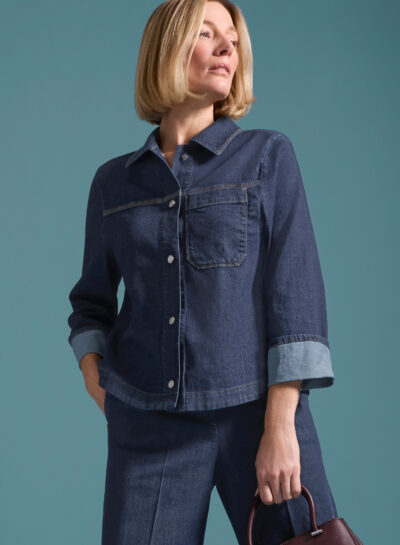 Jeans vest met rugplooi
