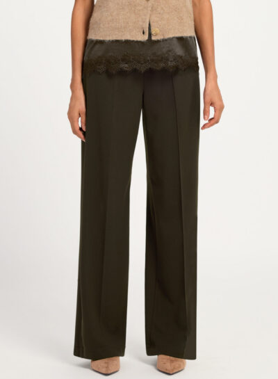 Geklede broek met brede pijp