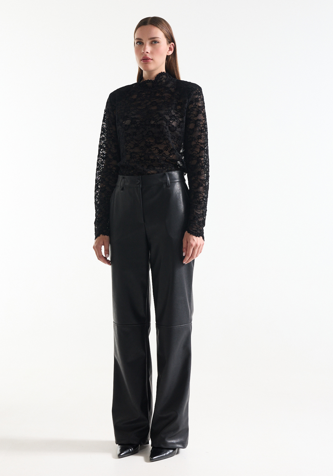 Zwarte leatherlook broek - Afbeelding 6