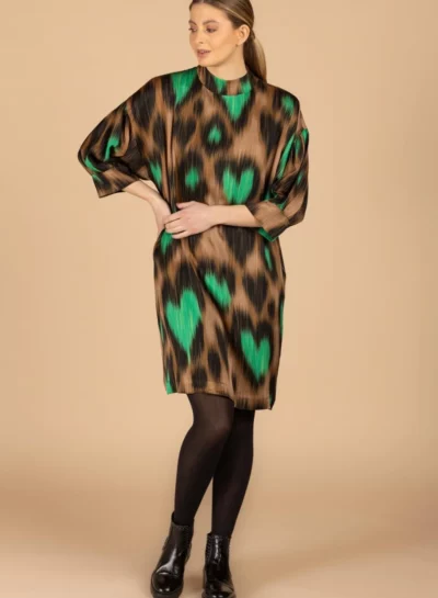 Korte jurk met leohart print