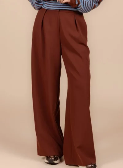 Wijde geklede broek met hoge taille