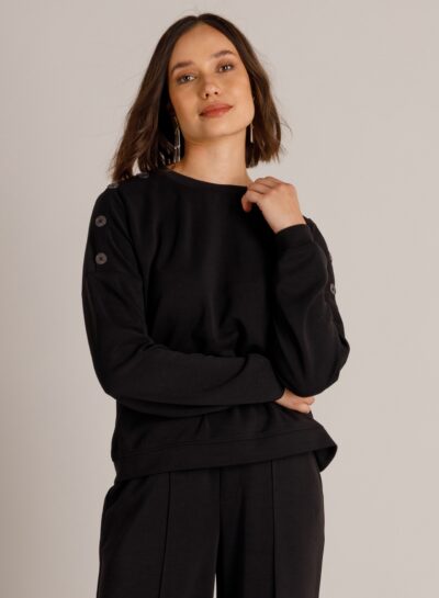 Sweater met knopen op mouwen