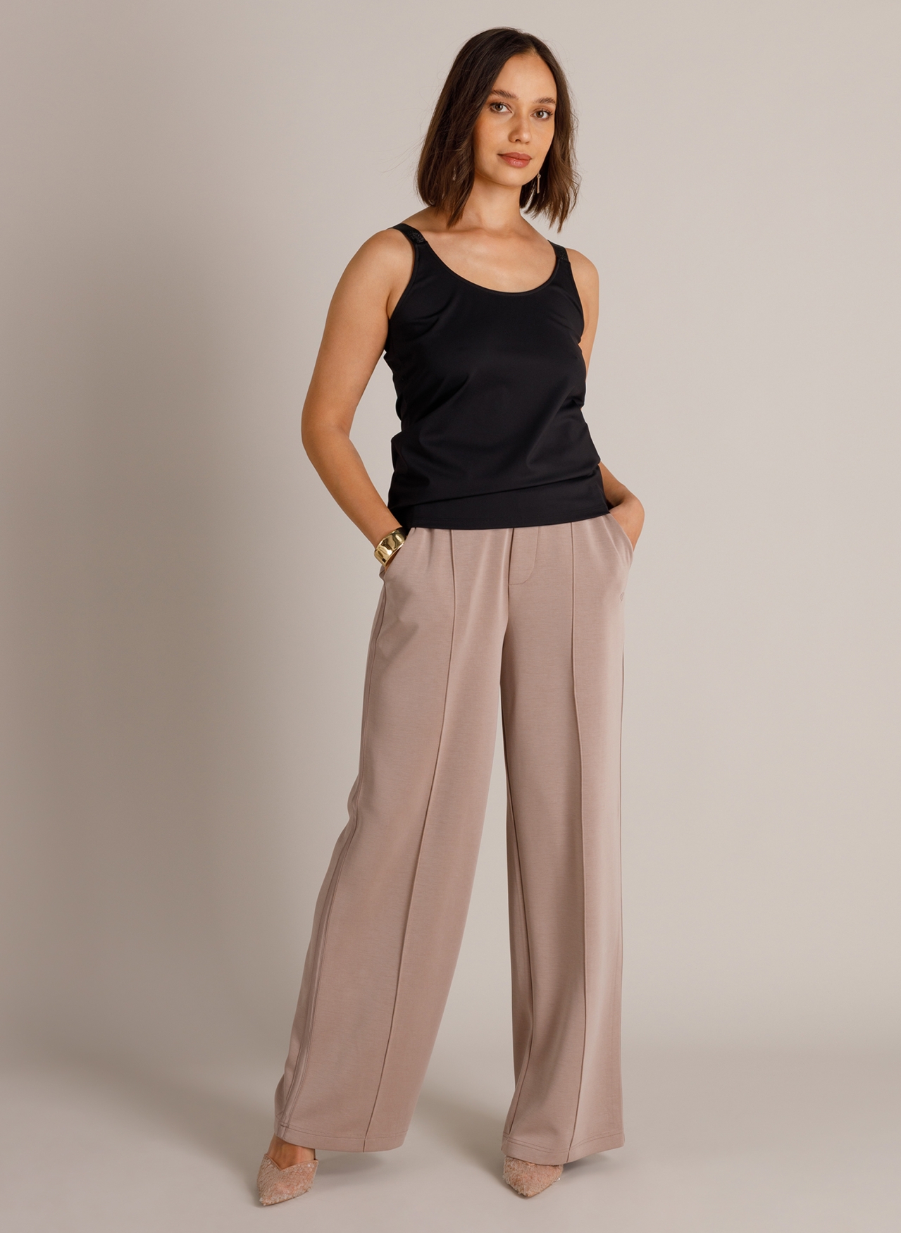 Travelstof singlet met glitterbandjes - Afbeelding 3