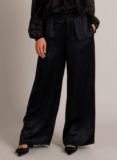 Satijnen wide leg broek