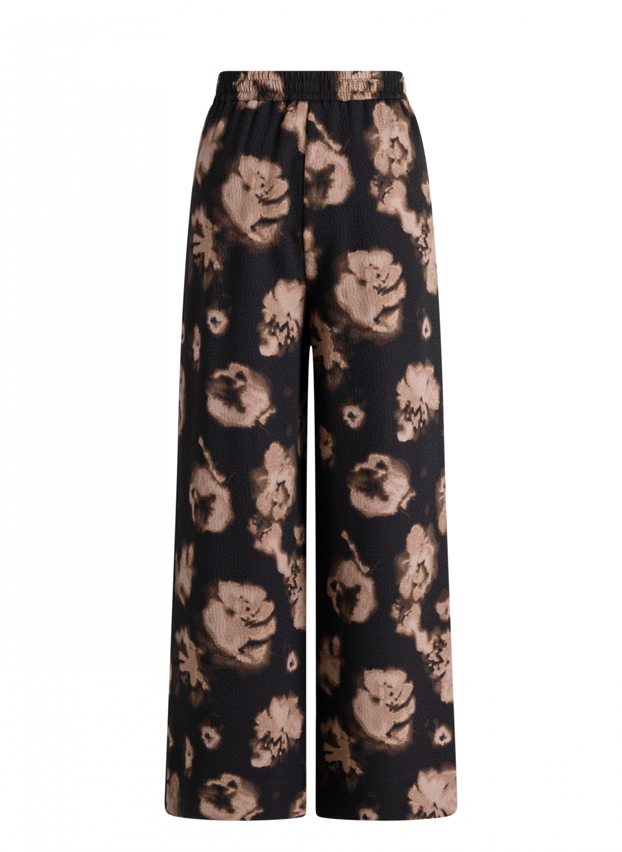 Wijde broek met bloemenprint en structuur - Afbeelding 7