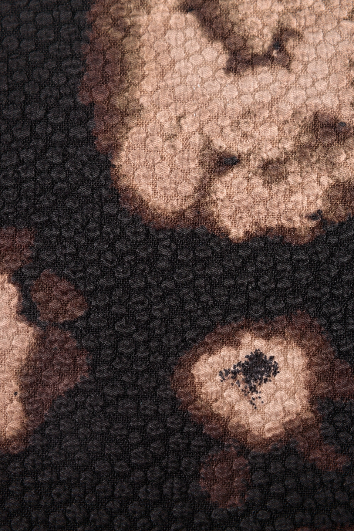Wijde broek met bloemenprint en structuur - Afbeelding 4