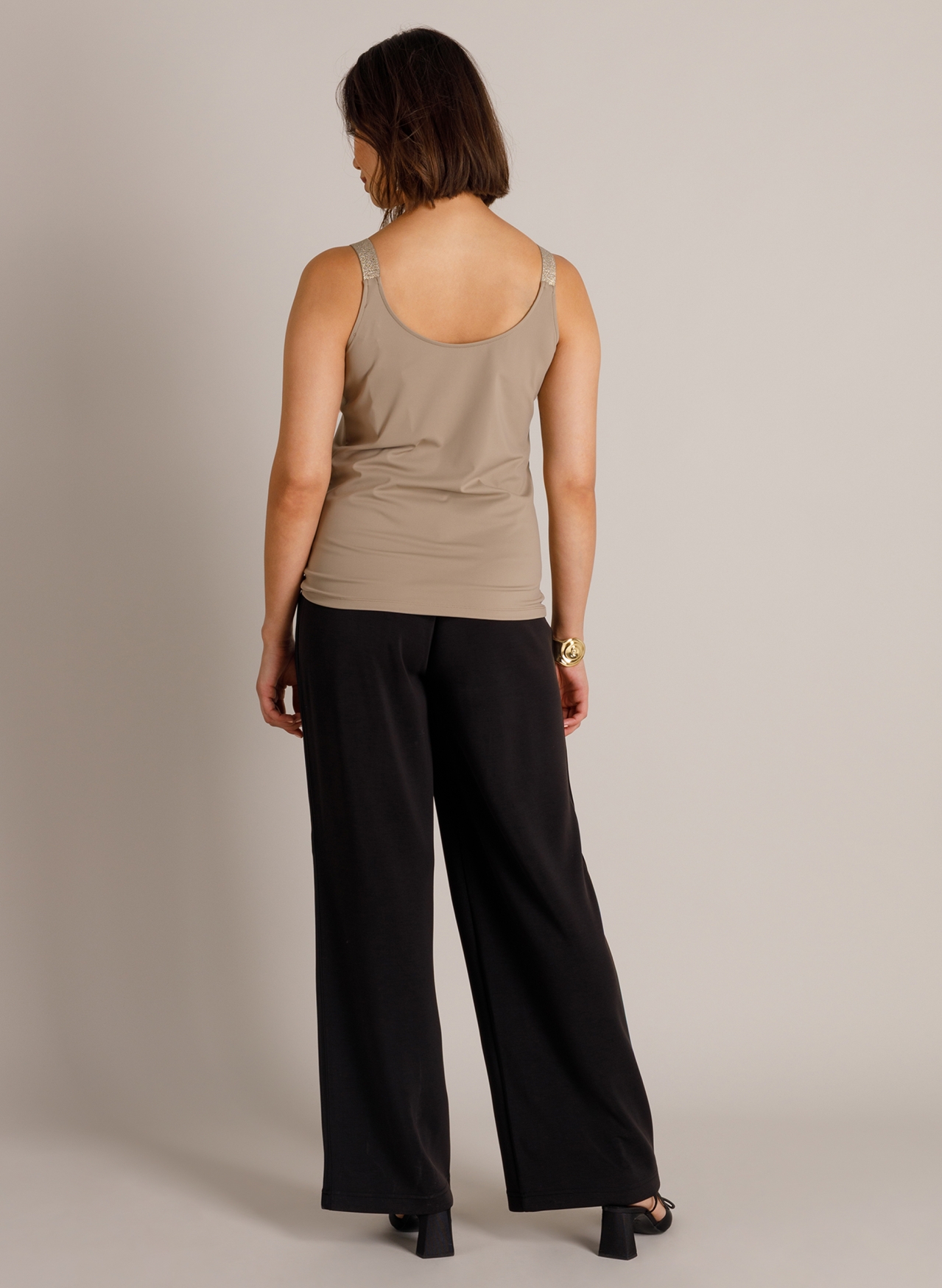 Travelstof singlet met glitterbandjes - Afbeelding 3