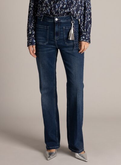 Flared jeans met opgestikte zakken