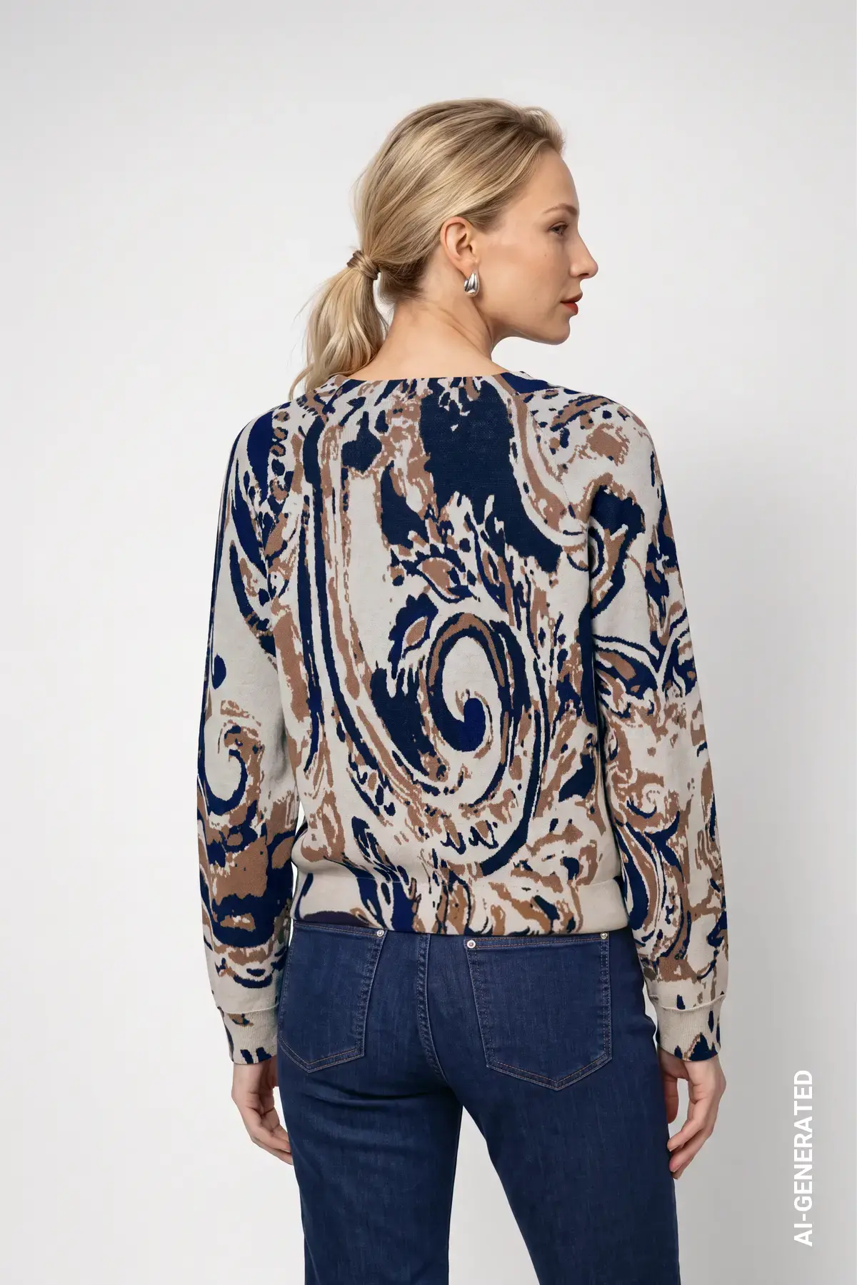 Trui met paisley-jacquard - Afbeelding 2
