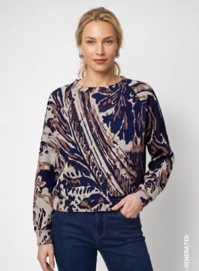 Trui met paisley-jacquard