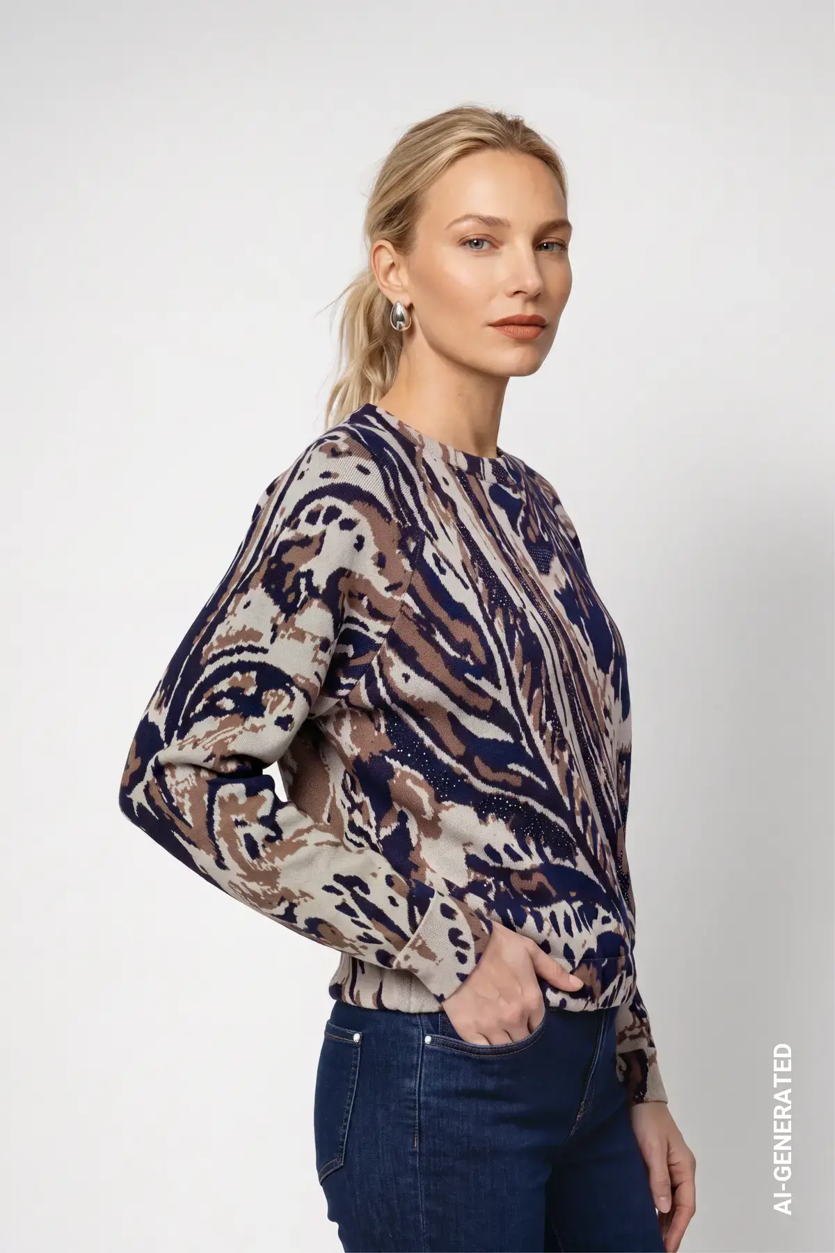 Trui met paisley-jacquard - Afbeelding 3