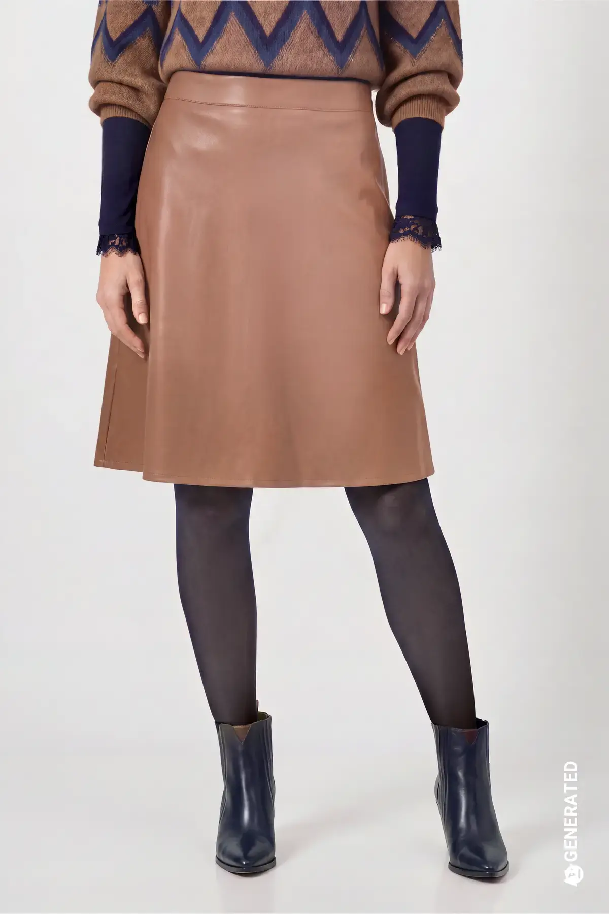 Lederlook rok monari