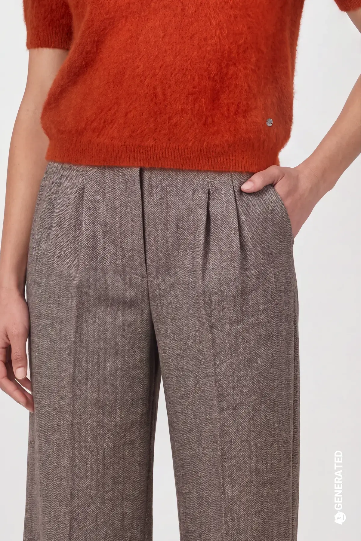 Broek met wijde pijpen en visgraatpatroon - Afbeelding 4