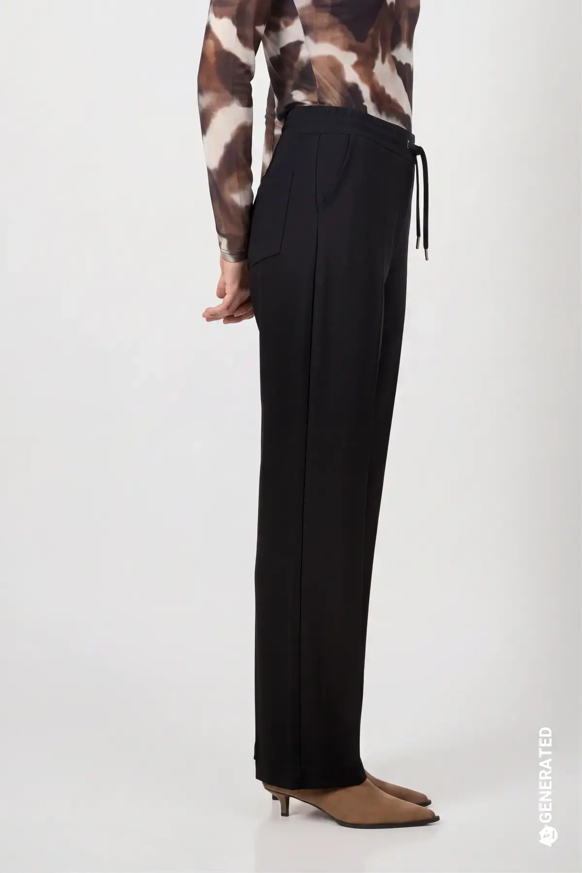 Brede broek met trekkoord - Afbeelding 3