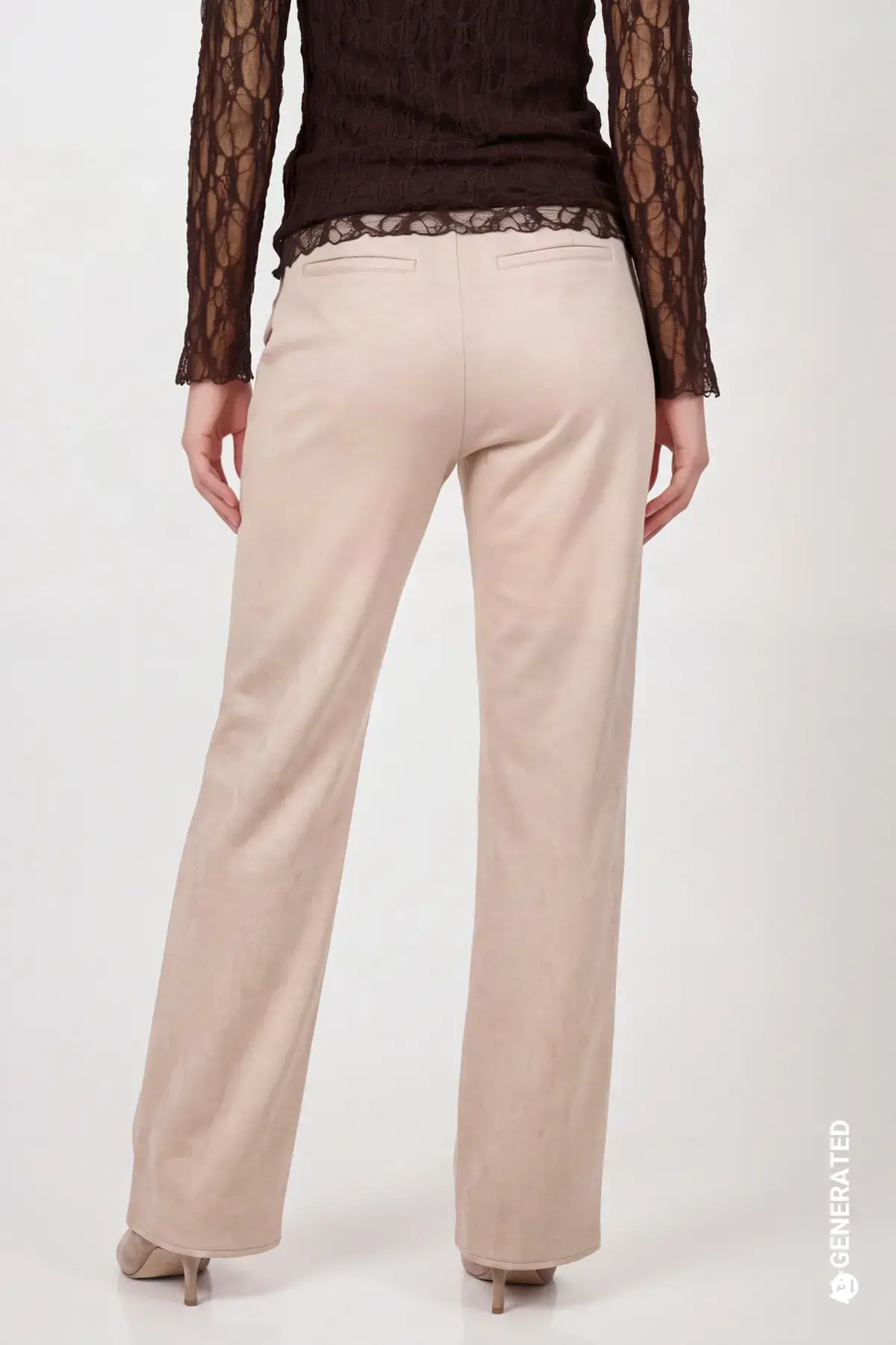 Wide leg velours broek - Afbeelding 2