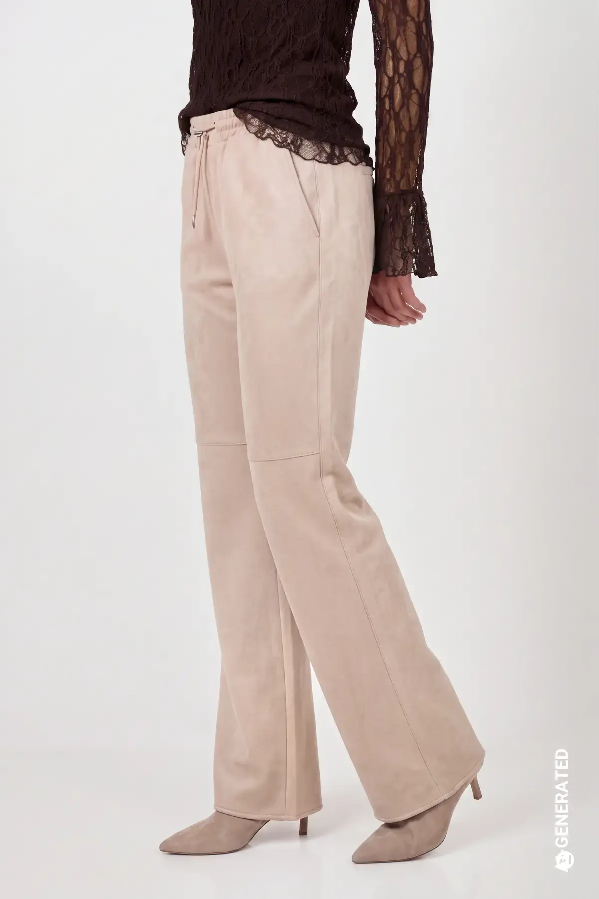 Wide leg velours broek - Afbeelding 3