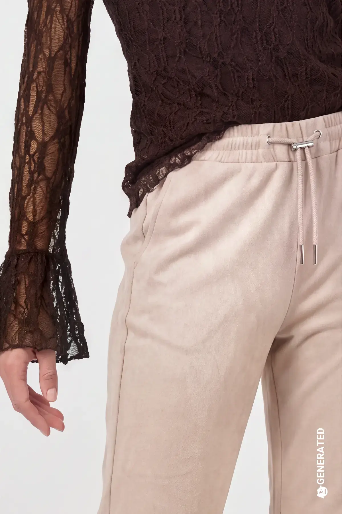 Wide leg velours broek - Afbeelding 4