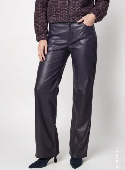 Broek met wijde pijpen van kunstleer