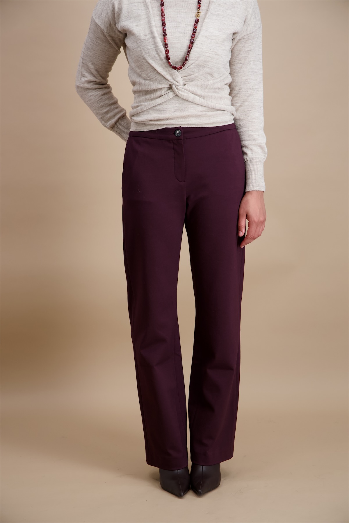 Tricot broek met rechte pijp signe nature