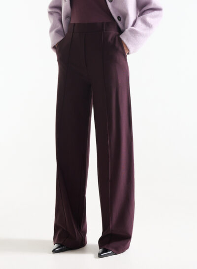 Paarse pantalon met wijde pijpen