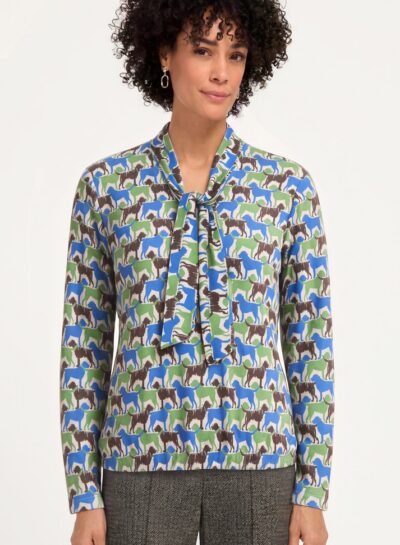 Shirt met sjaalkraag en print