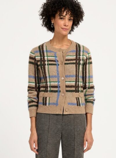 Gebreid vest met ruitpatroon