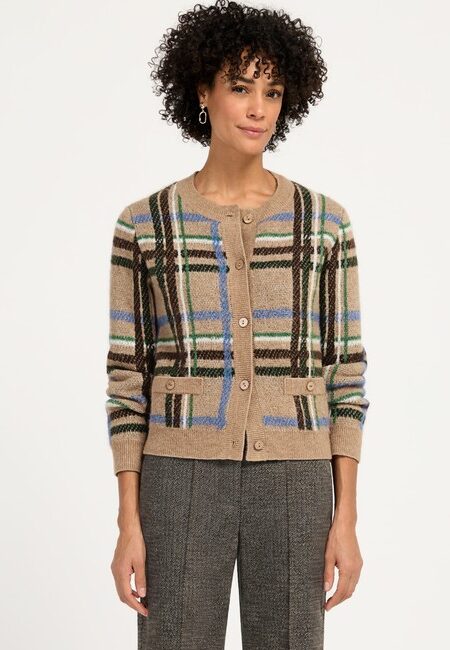 Gebreid vest met ruitpatroon bianca